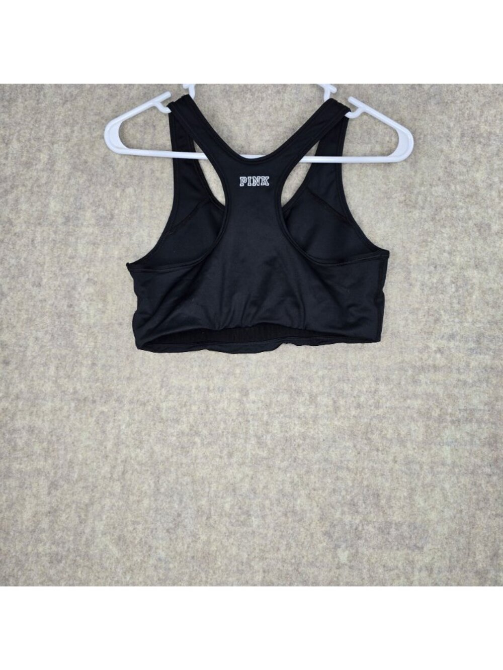 Pink Victorias Secret Ultimate Womens Sports Bra Black L Rhinestone Star Pattern - Picture 2 of 8